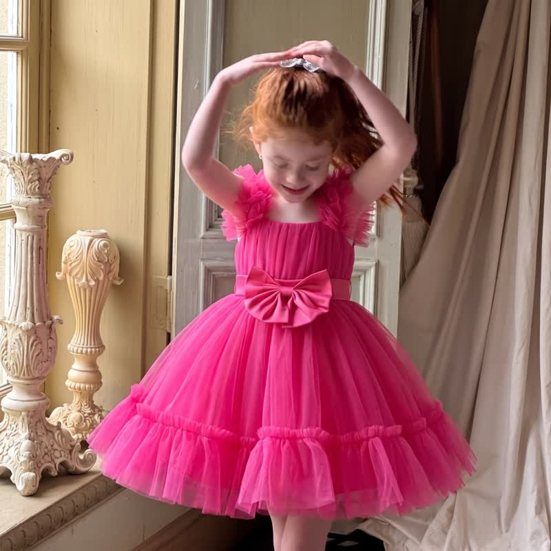 Mesh Bow Sleeveless Short Dresses - image 20
