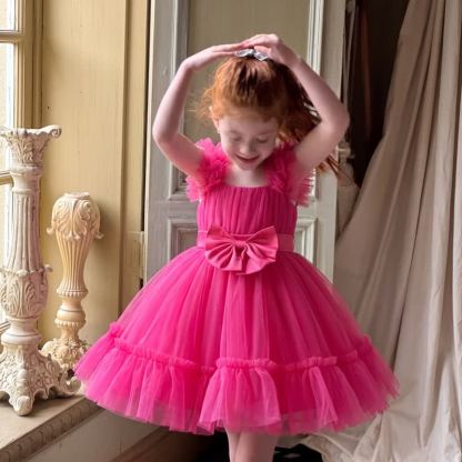 Mesh Bow Sleeveless Short Dresses - image 20