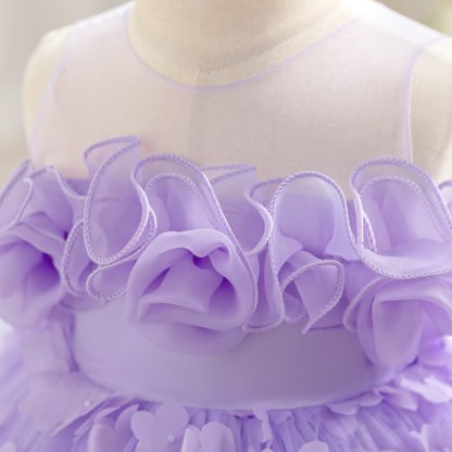Mesh Rosette Sleeveless Midi Dresses Without Wing - image 6