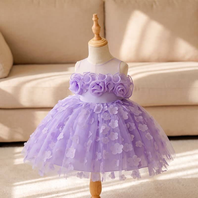 Mesh Rosette Sleeveless Midi Dresses Without Wing - image 3