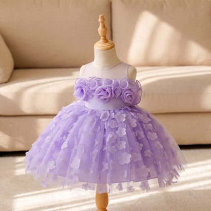 Mesh Rosette Sleeveless Midi Dresses Without Wing - image 3