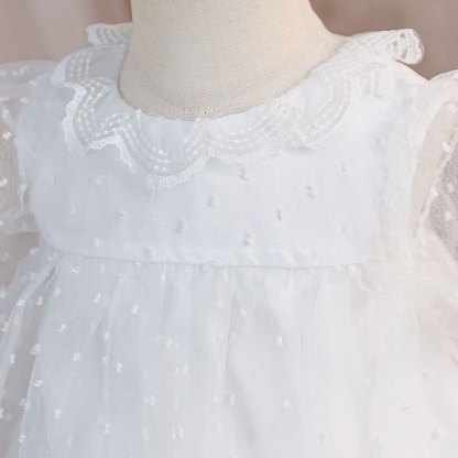Mesh Lace Edge Short Sleeve Midi Dresses - image 5
