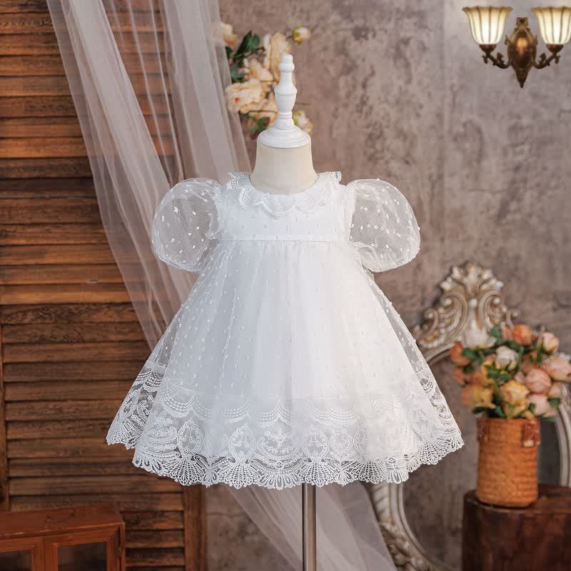 Mesh Lace Edge Short Sleeve Midi Dresses - image 2
