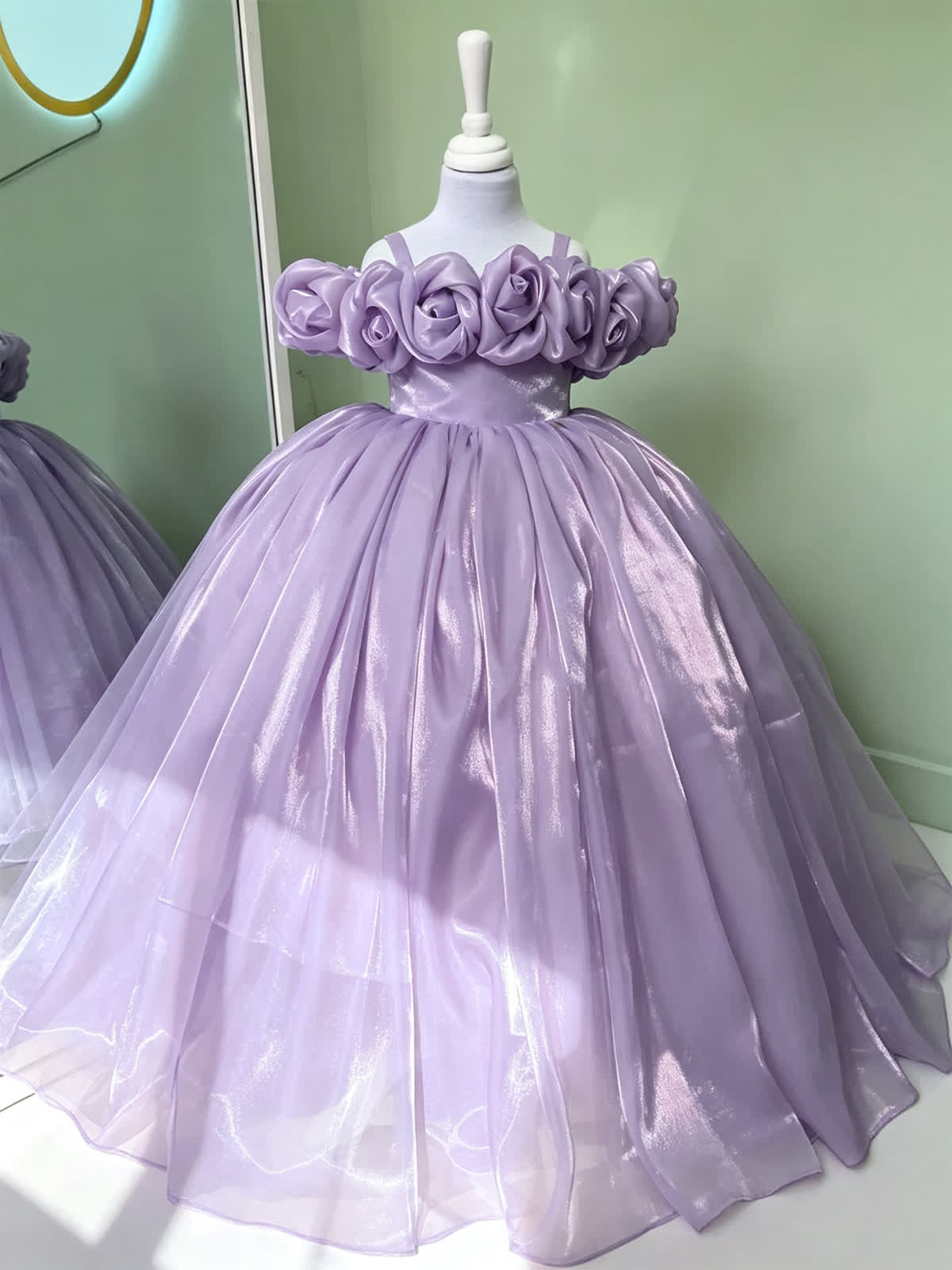 Organza Rosette Sleeveless Maxi Dresses - Purple floor-length - 160cm - image 3