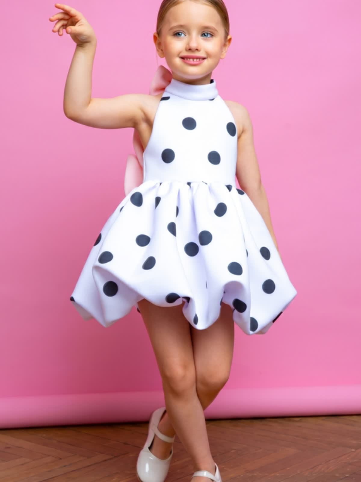 SCUBA KNIT Bow Sleeveless Short Dresses - image 2