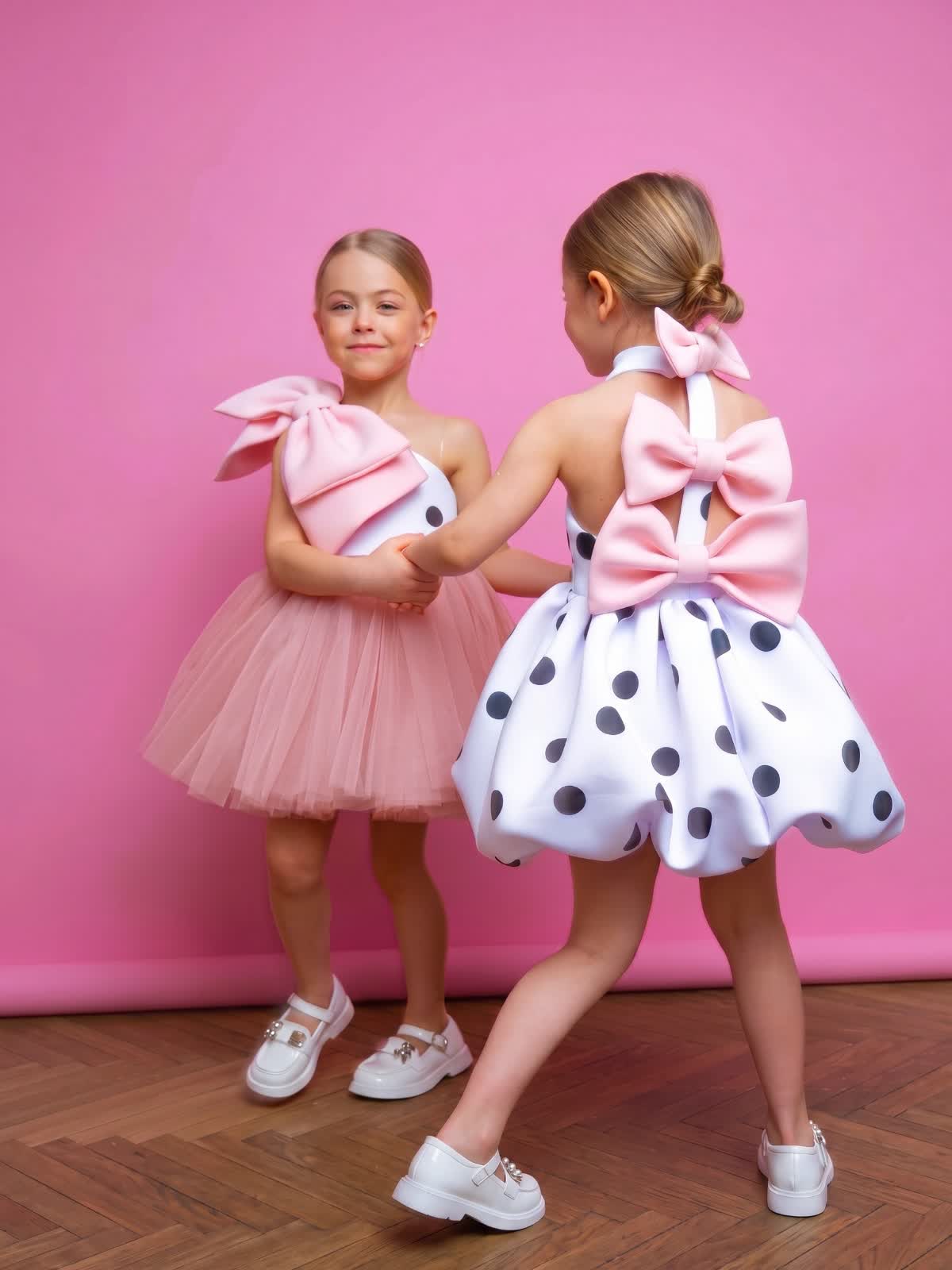SCUBA KNIT Bow Sleeveless Short Dresses - image 3