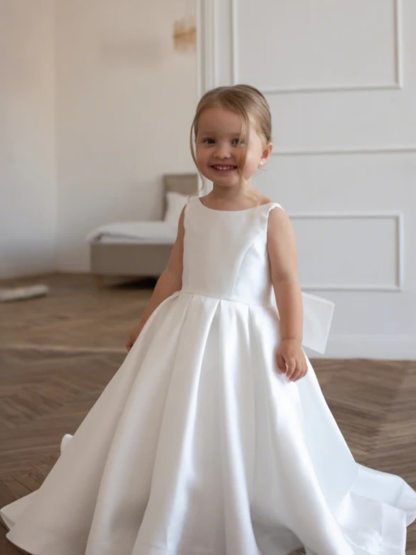 Satin Bow Sleeveless Maxi Dresses - image 3