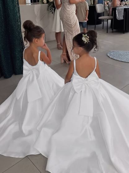 Satin Bow Sleeveless Maxi Dresses - image 9