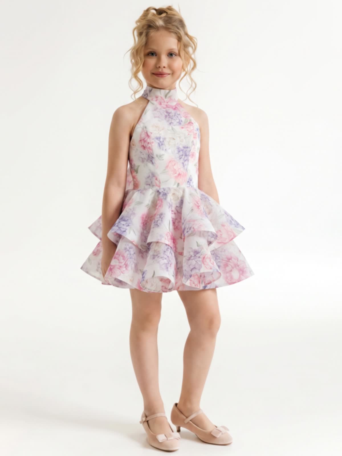 Chemical Fiber Blend Bow Short Sleeve Midi Dresses - image 3