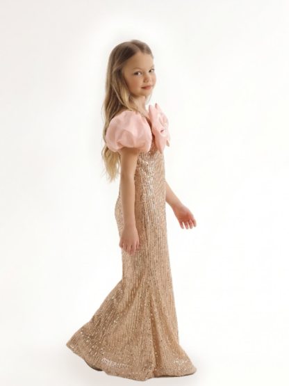 Glitter Bow Short Sleeve Maxi Dresses - image 2