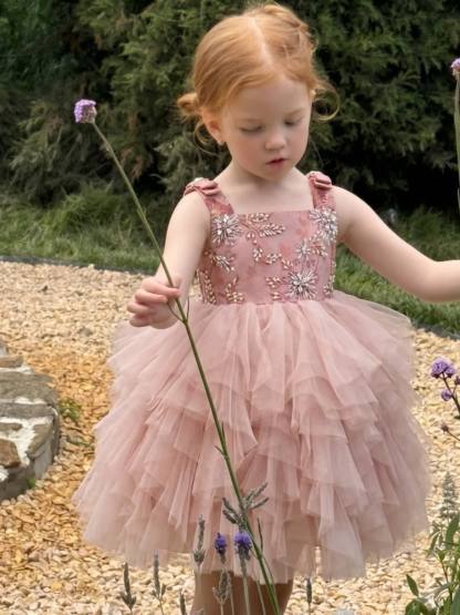 Mesh Beading  Bow Sleeveless Short Dresses - image 2