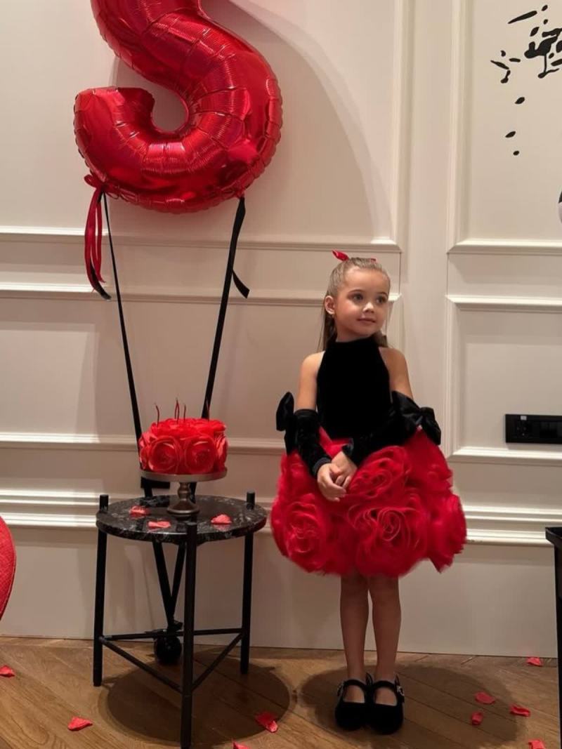 Velvet & Mesh Rosette  Bow Sleeveless Short Dresses - Black and Red - 160cm - image 1