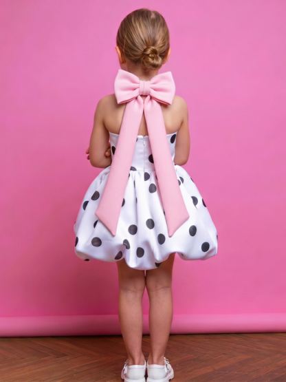 SCUBA KNIT Bow Sleeveless Short Dresses - image 3