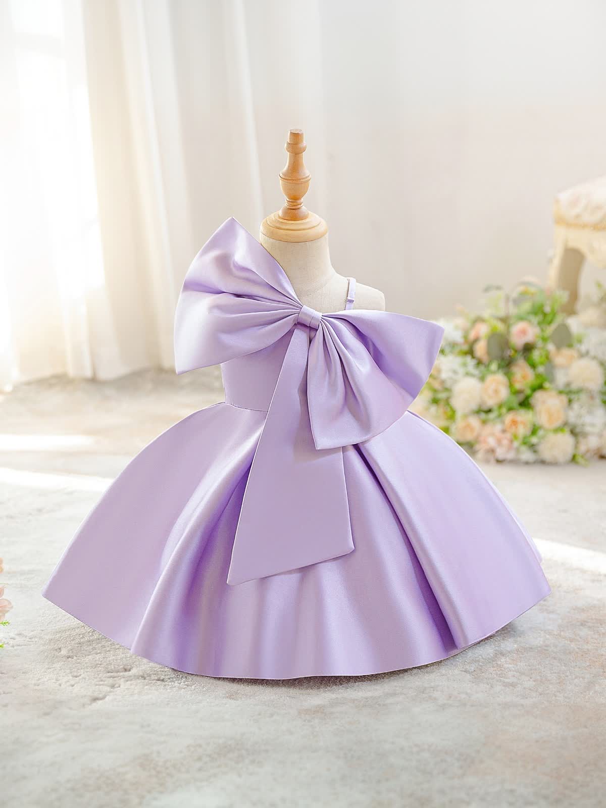 Satin Bow Sleeveless Midi Dresses - image 3