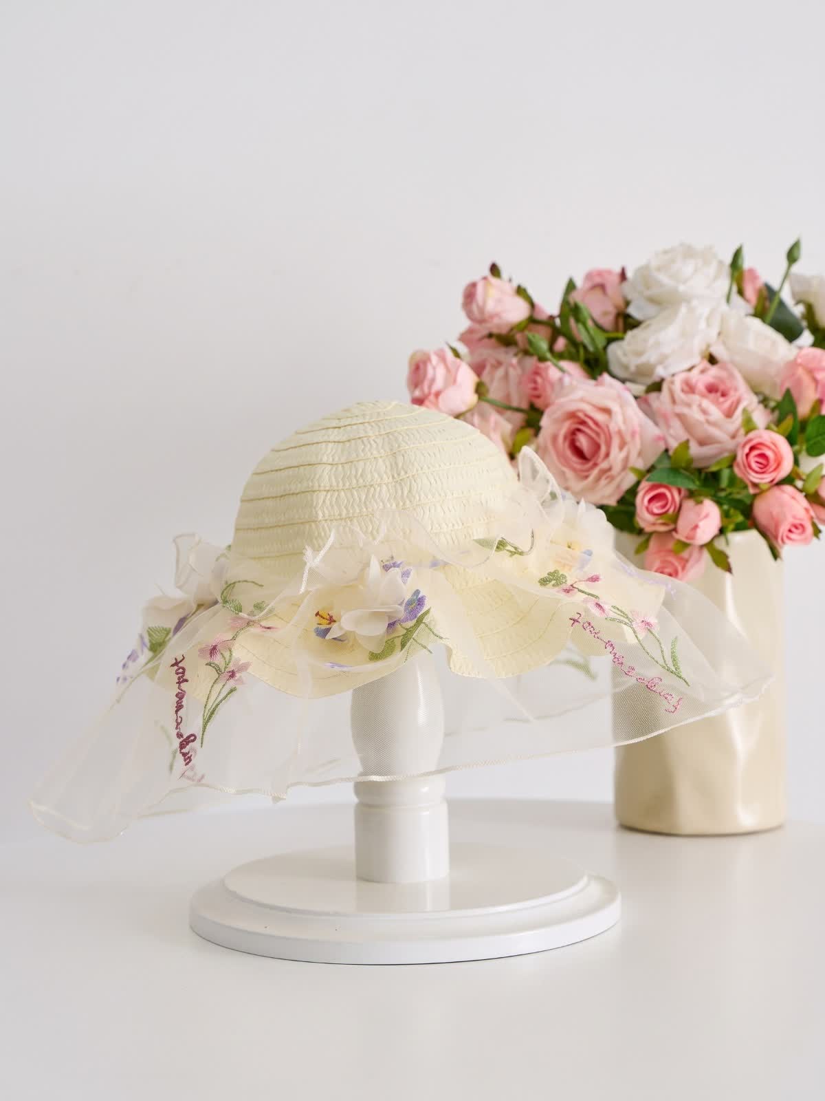 Mesh Rosette Sleeveless Midi Dresses With Hat And Wing - image 7