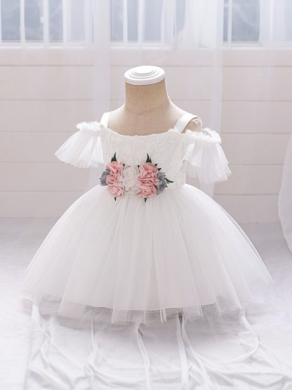 Mesh Rosette Sleeveless Midi Dresses - image 11