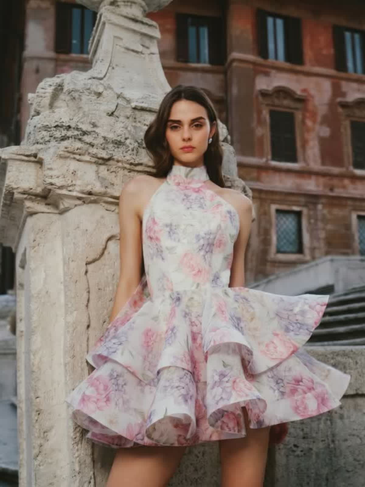 Women Bow Sleeveless Short Dresses - Light Pink - XL - image 1