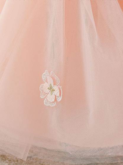 Satin Rosette Short Sleeve Midi Dresses - image 12