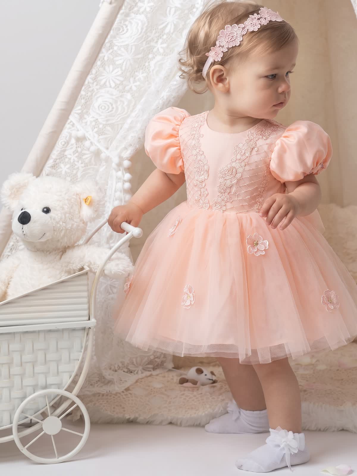 Satin Rosette Short Sleeve Midi Dresses - image 3