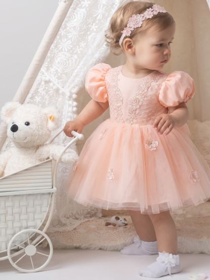 Satin Rosette Short Sleeve Midi Dresses - image 3