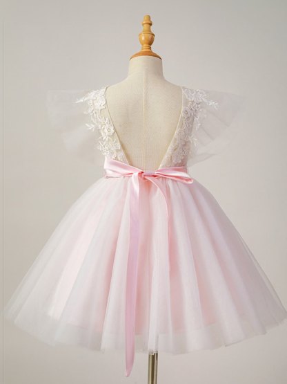 Mesh Applique Sleeveless Short Dresses - image 6