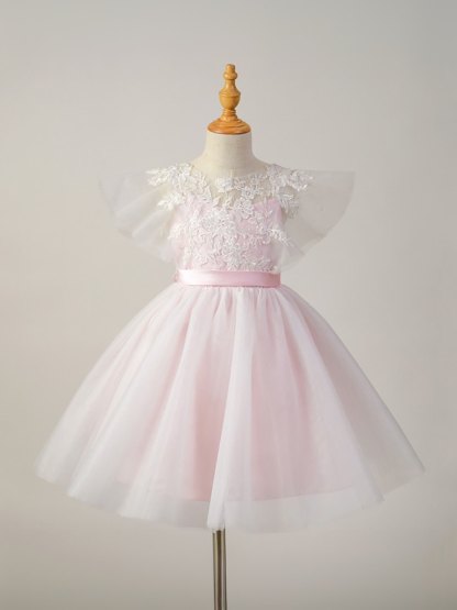 Mesh Applique Sleeveless Short Dresses - image 2