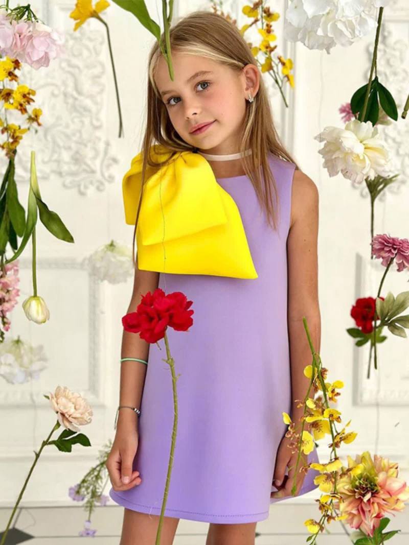 Scuba Knit Bow Sleeveless Midi Dresses - image 2