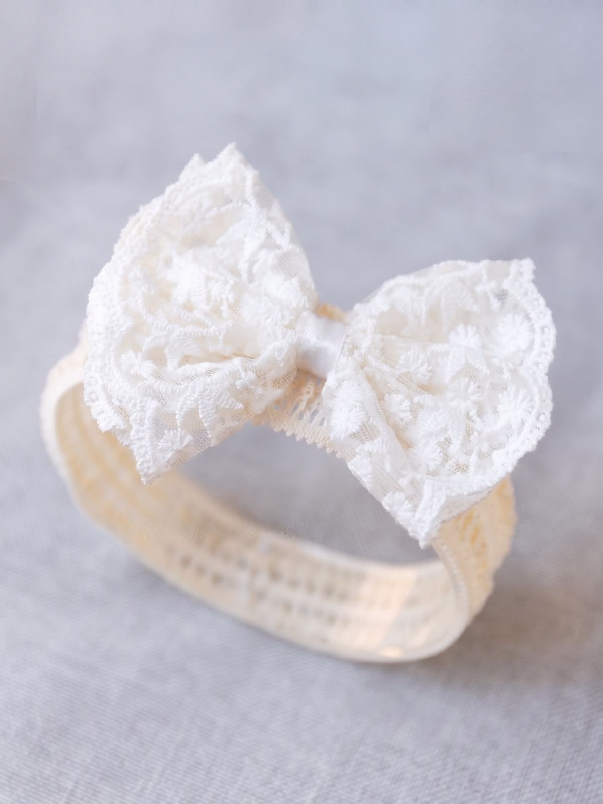 Solid With Embroidery Hairband - White - image 1