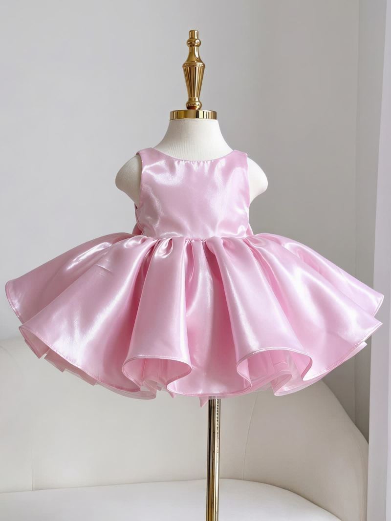 Liquid Satin Backless Bow Sleeveless Short Dresses - image 2
