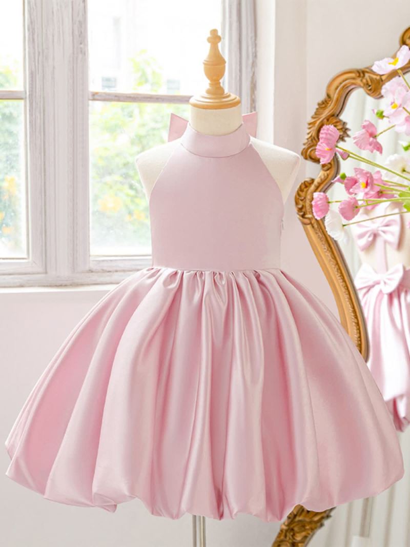 Satin Bow Backless Sleeveless Short Dresses - image 2