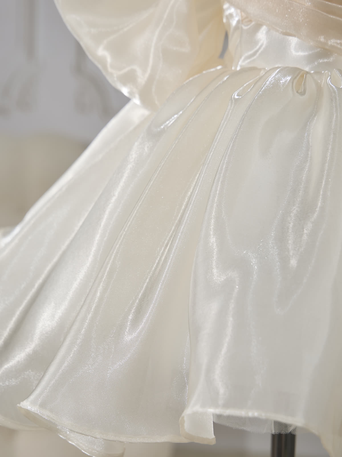 Organza Gathered Sleeveless Short Dresses - image 5