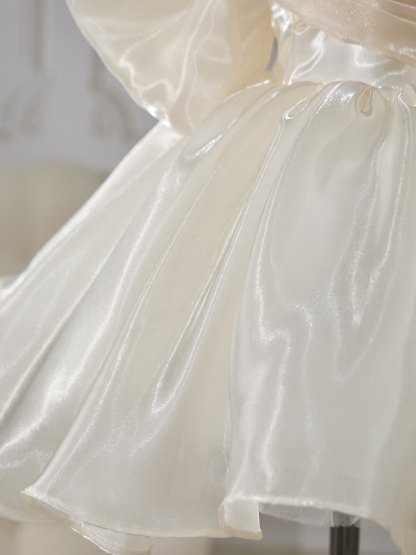 Organza Gathered Sleeveless Short Dresses - image 5