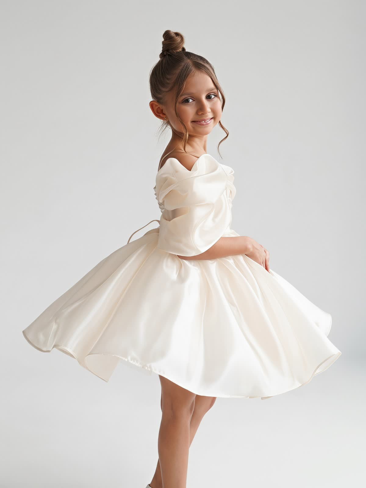 Organza Gathered Sleeveless Short Dresses - image 2