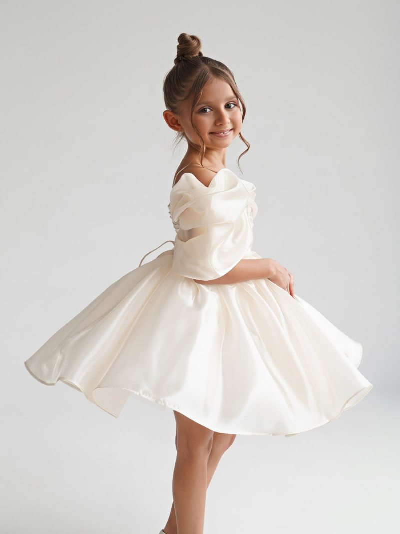 Organza Gathered Sleeveless Short Dresses - image 2