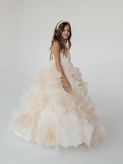 Organza Rosette Sleeveless Maxi Dresses - image 6