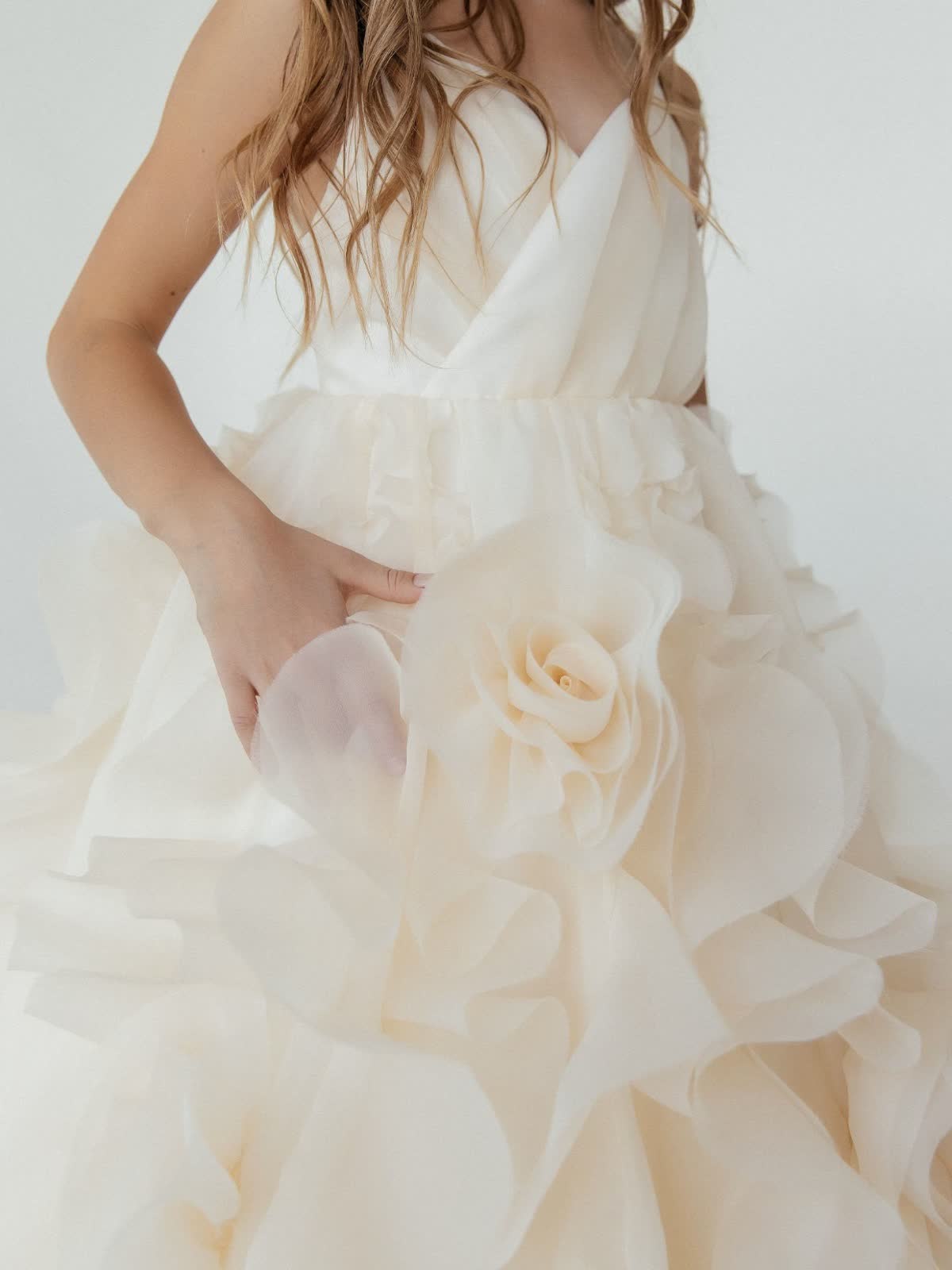 Organza Rosette Sleeveless Maxi Dresses - image 9