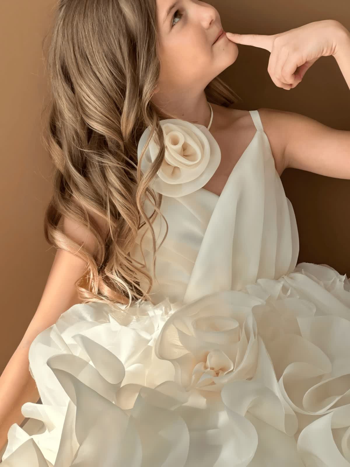 Organza Rosette Sleeveless Maxi Dresses - image 8