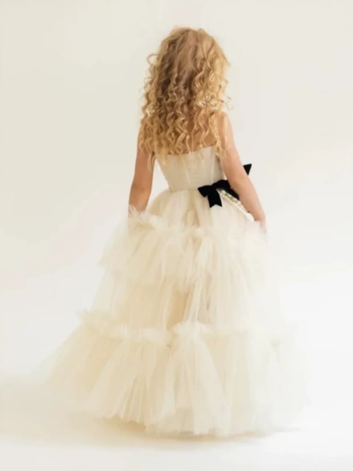 Mesh Bow Imitation Pearls  Ruched Gathered Sleeveless Maxi Dresses - image 3