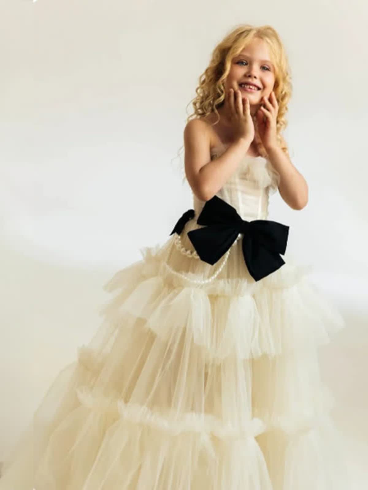 Mesh Bow Imitation Pearls  Ruched Gathered Sleeveless Maxi Dresses - image 4
