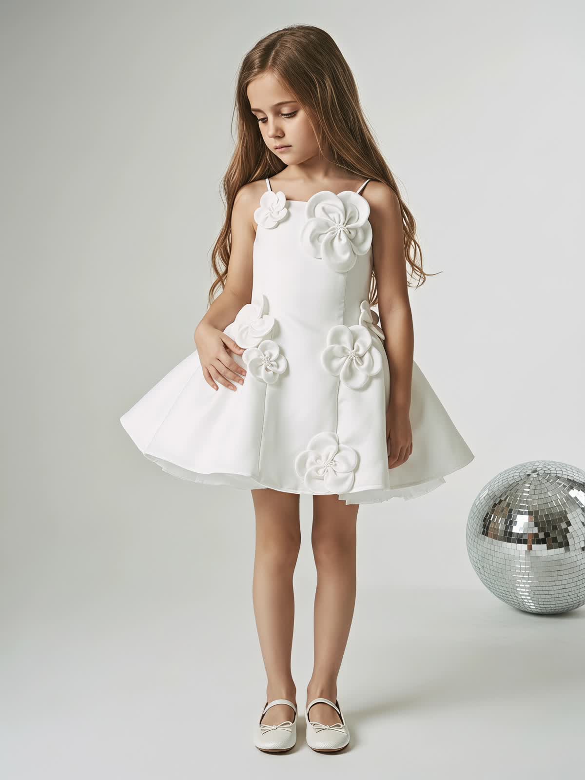 Satin Rosette Sleeveless Short Dresses - image 6