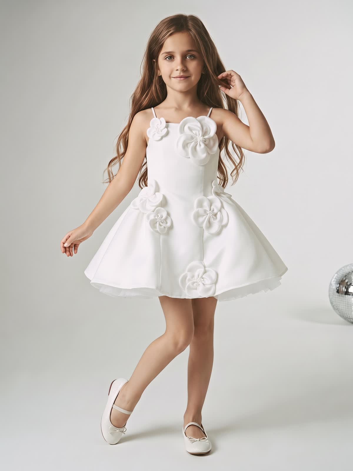Satin Rosette Sleeveless Short Dresses - image 2