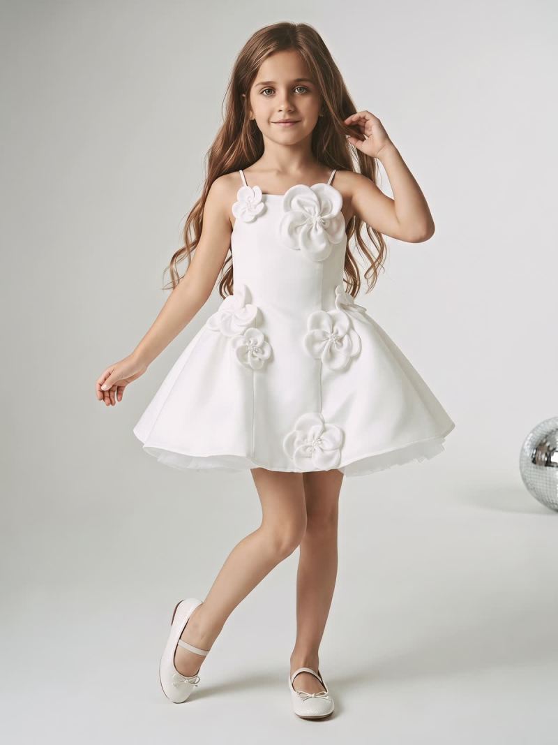 Satin Rosette Sleeveless Short Dresses - image 2