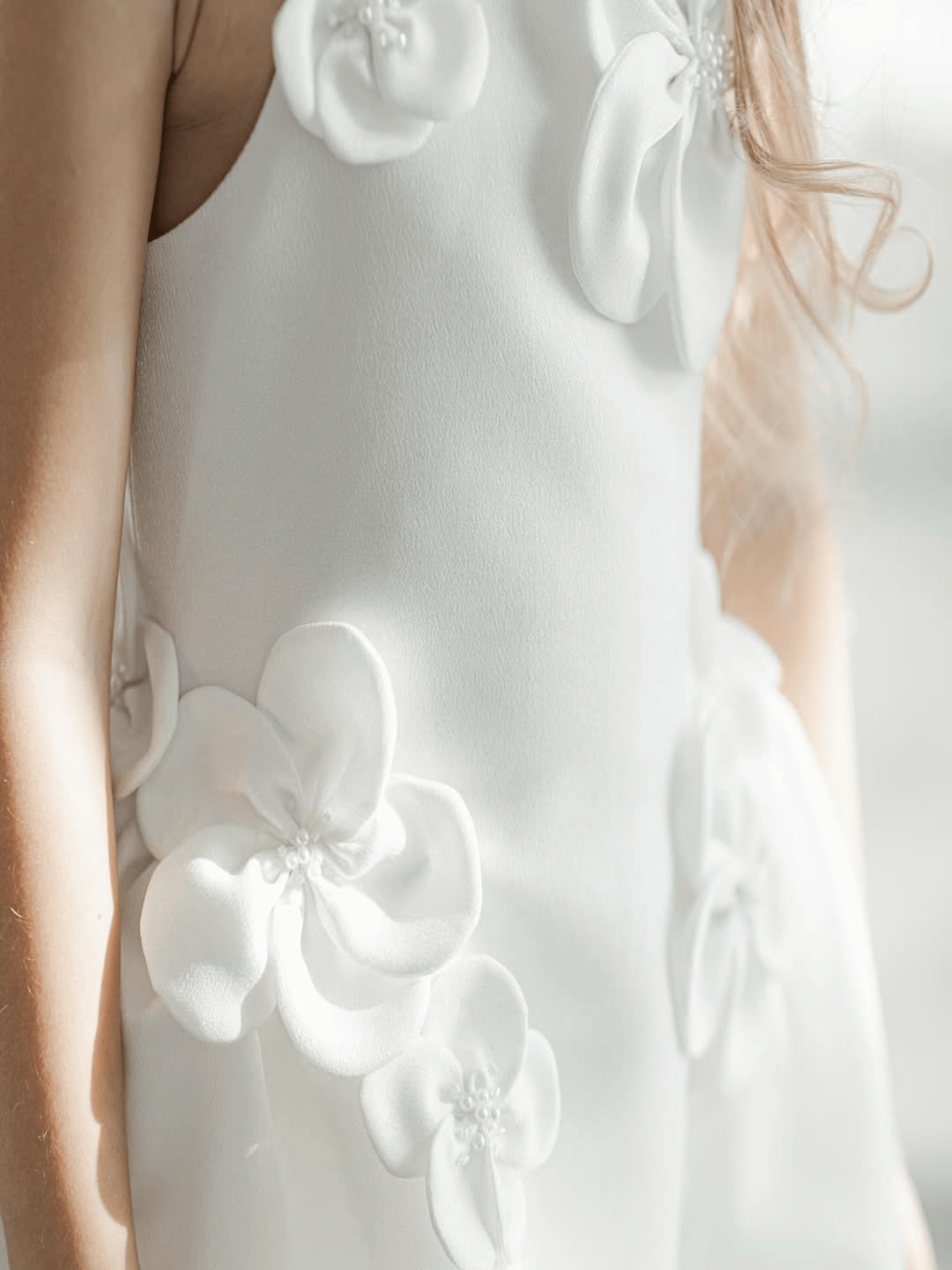Satin Rosette Sleeveless Short Dresses - image 12