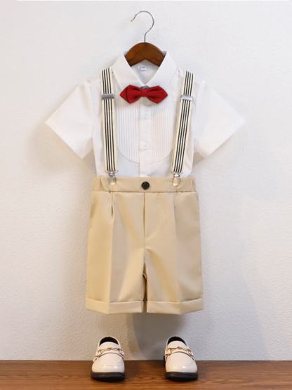 Cotton-Blend Short Sleeve Midi Two-piece set - Beige - 12-13Y - image 1