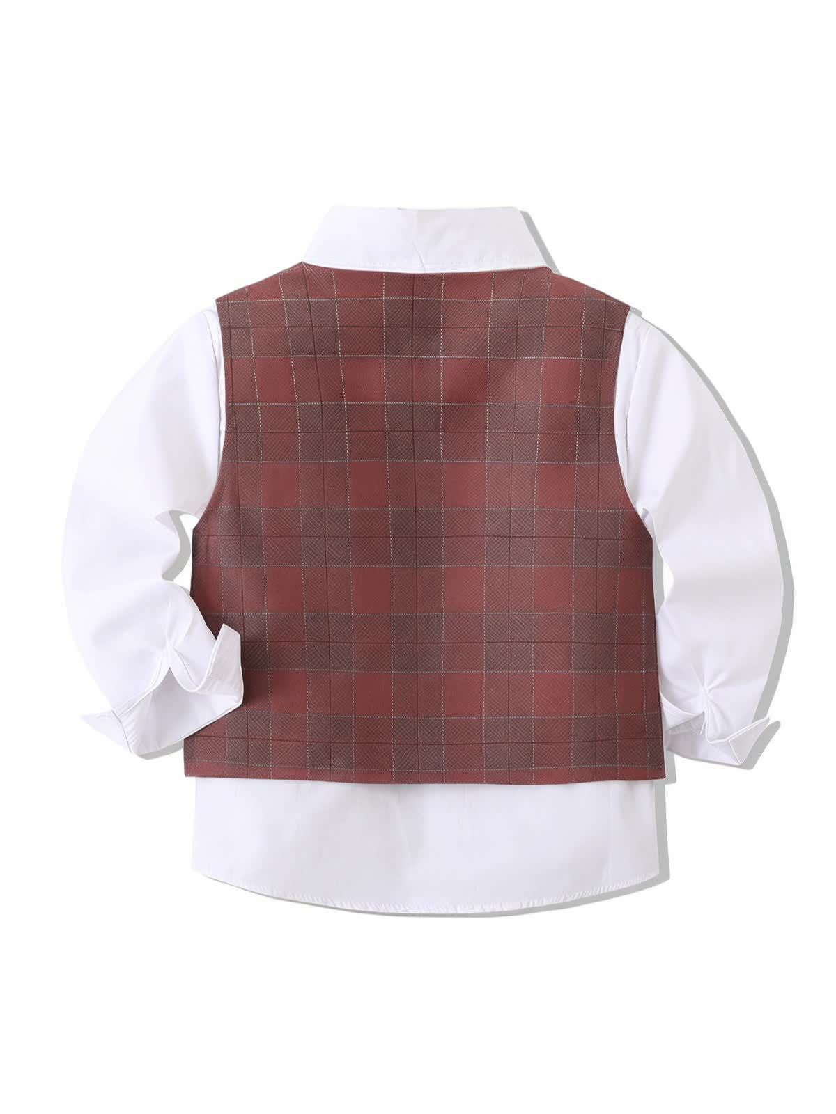 Cotton Bow Long Sleeve Regular 3-piece Formal Suit - image 4