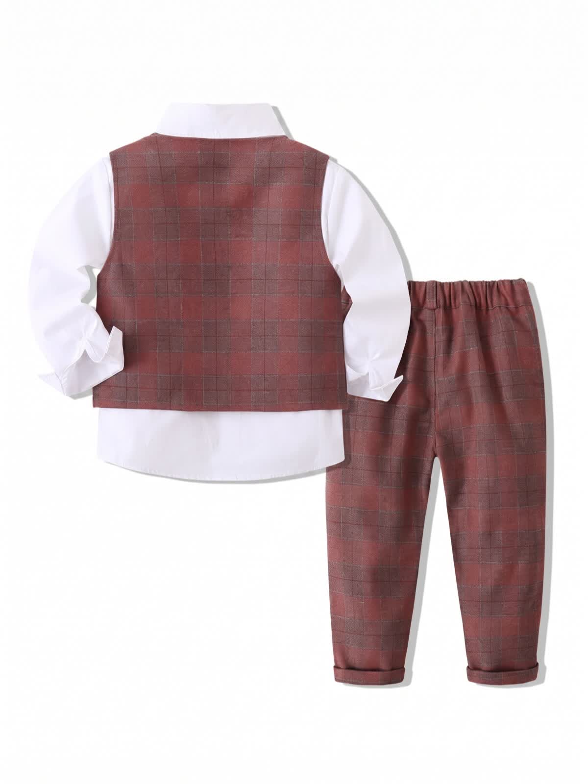 Cotton Bow Long Sleeve Regular 3-piece Formal Suit - image 2
