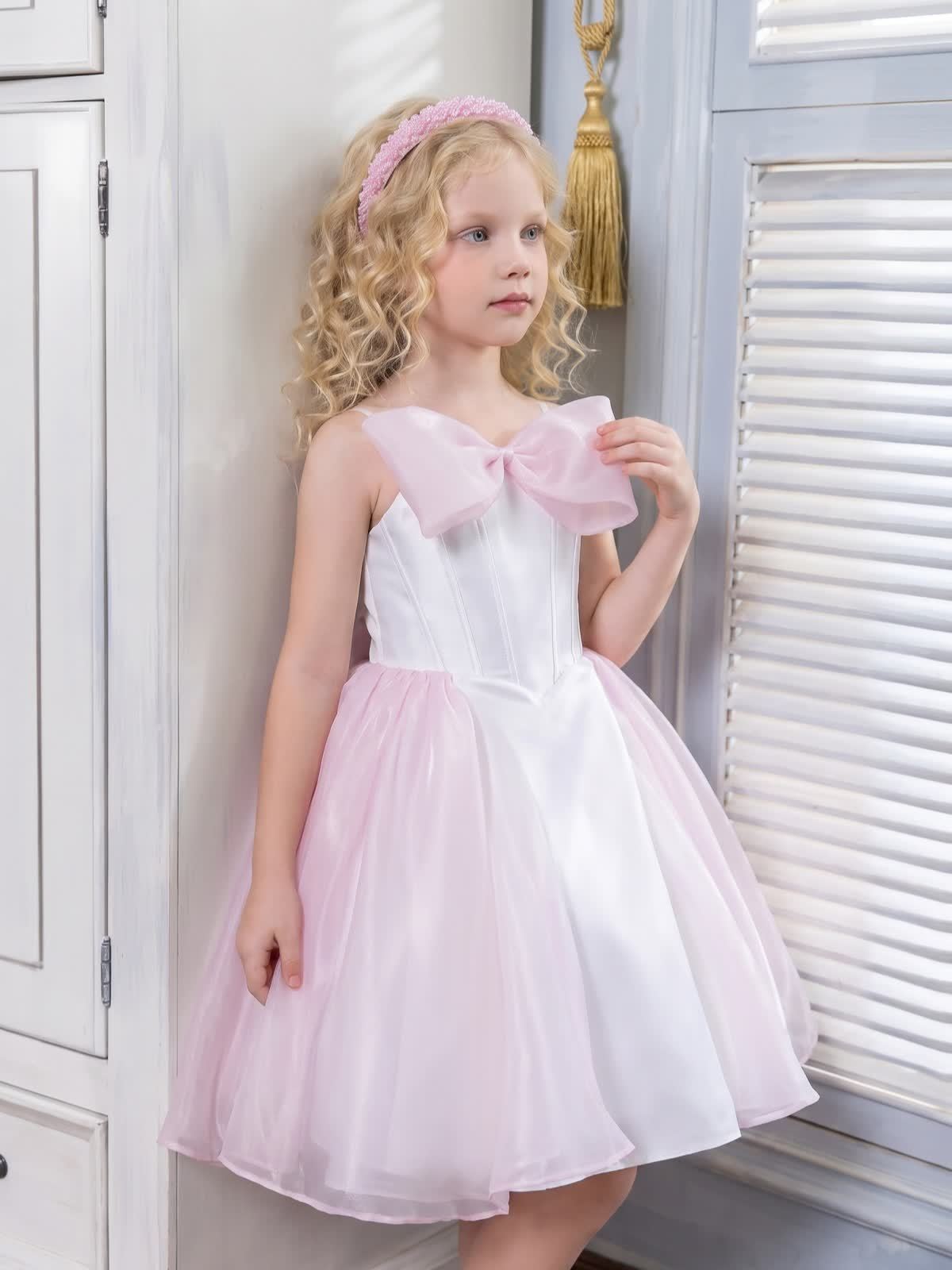 Chemical Fiber Blend Bow Sleeveless Short Dresses - image 2