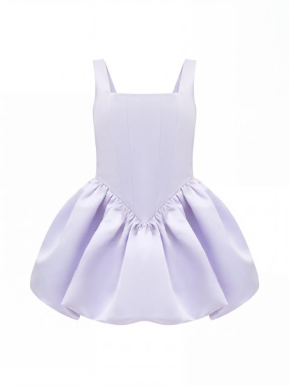 Chemical Fiber Blend Ruched Sleeveless Short Dresses - image 8