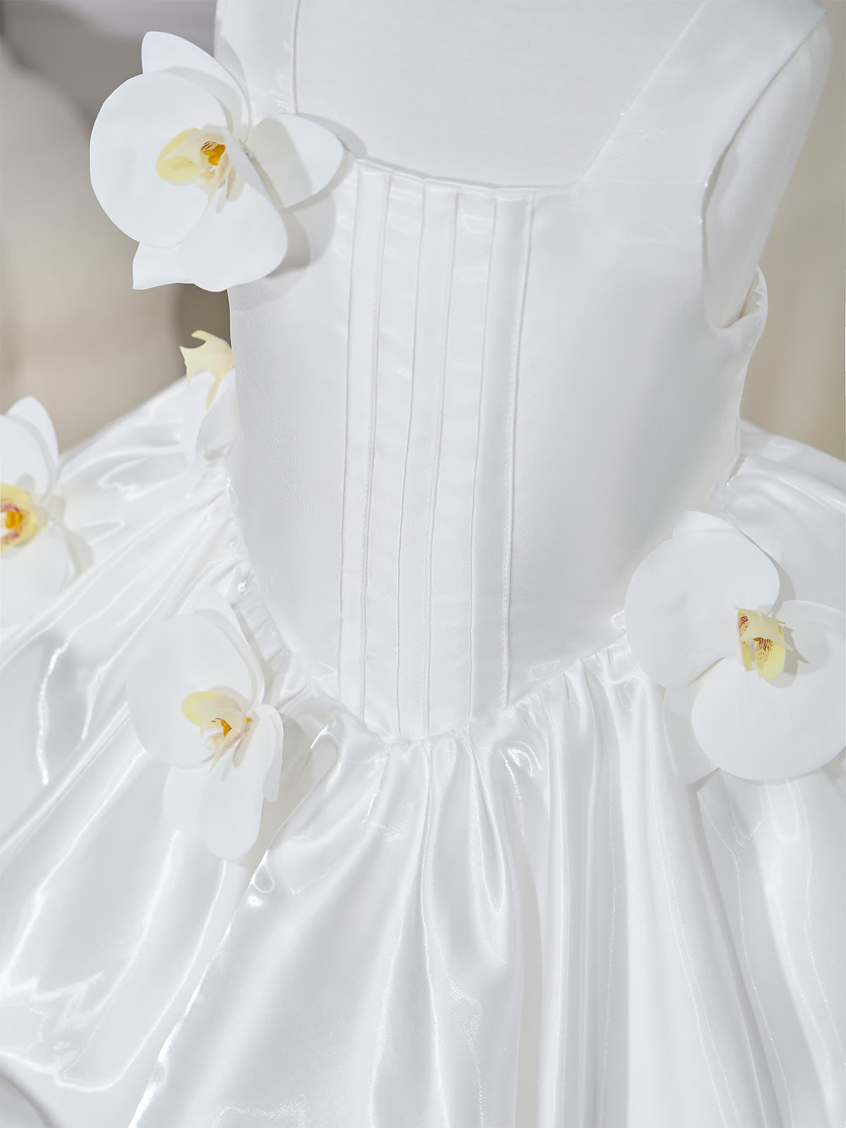 Satin Rosette Sleeveless Short Dresses - image 8