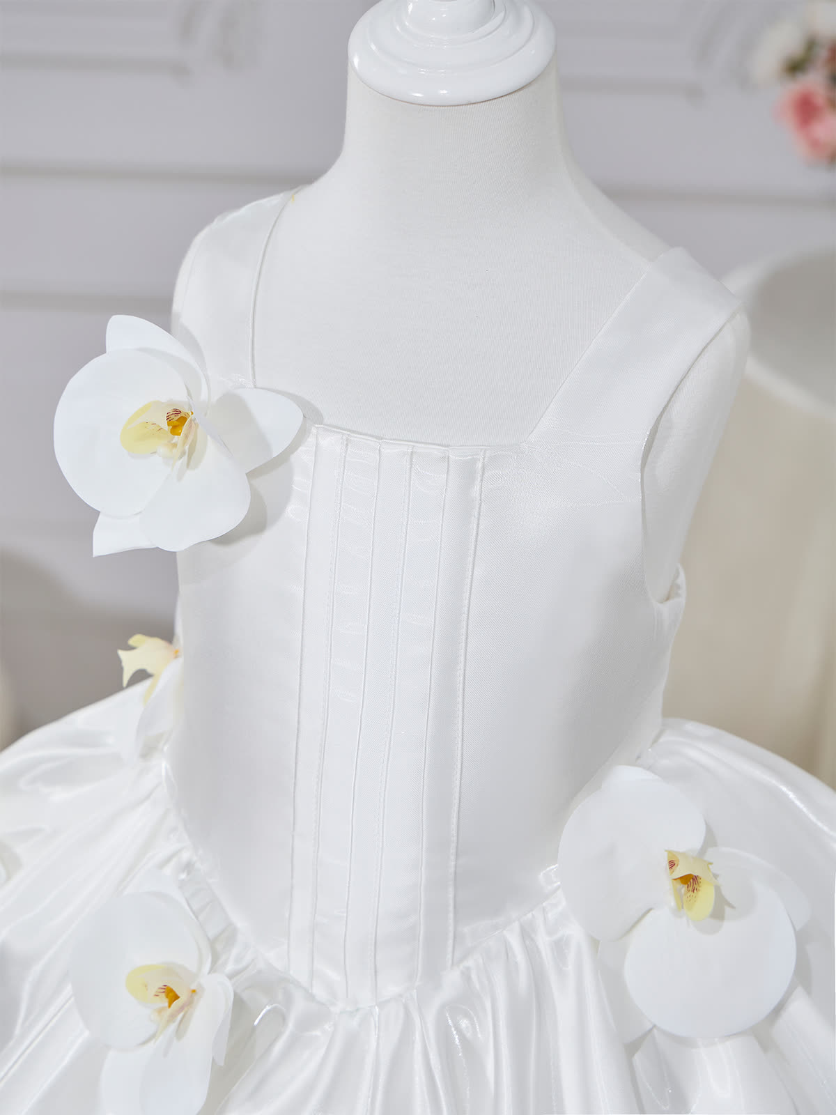 Satin Rosette Sleeveless Short Dresses - image 7